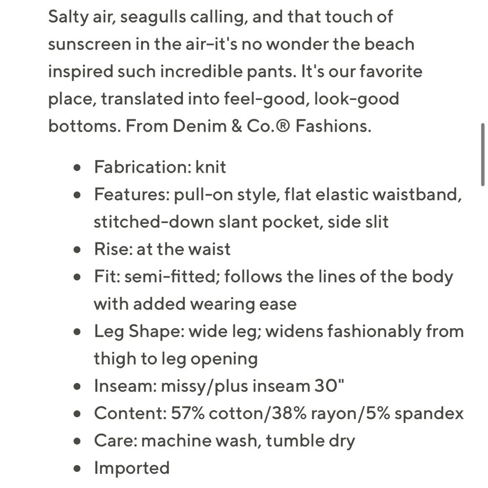 D & Co Beach, Gorgeous & Vibrant,Wide Leg, Pull-On w/Plenty of Stretch, XS - Picture 6 of 11